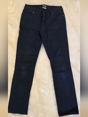 Tag Stretch Slim Pants in Navy